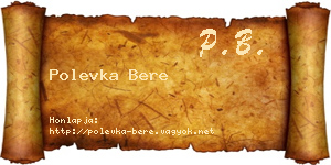 Polevka Bere névjegykártya